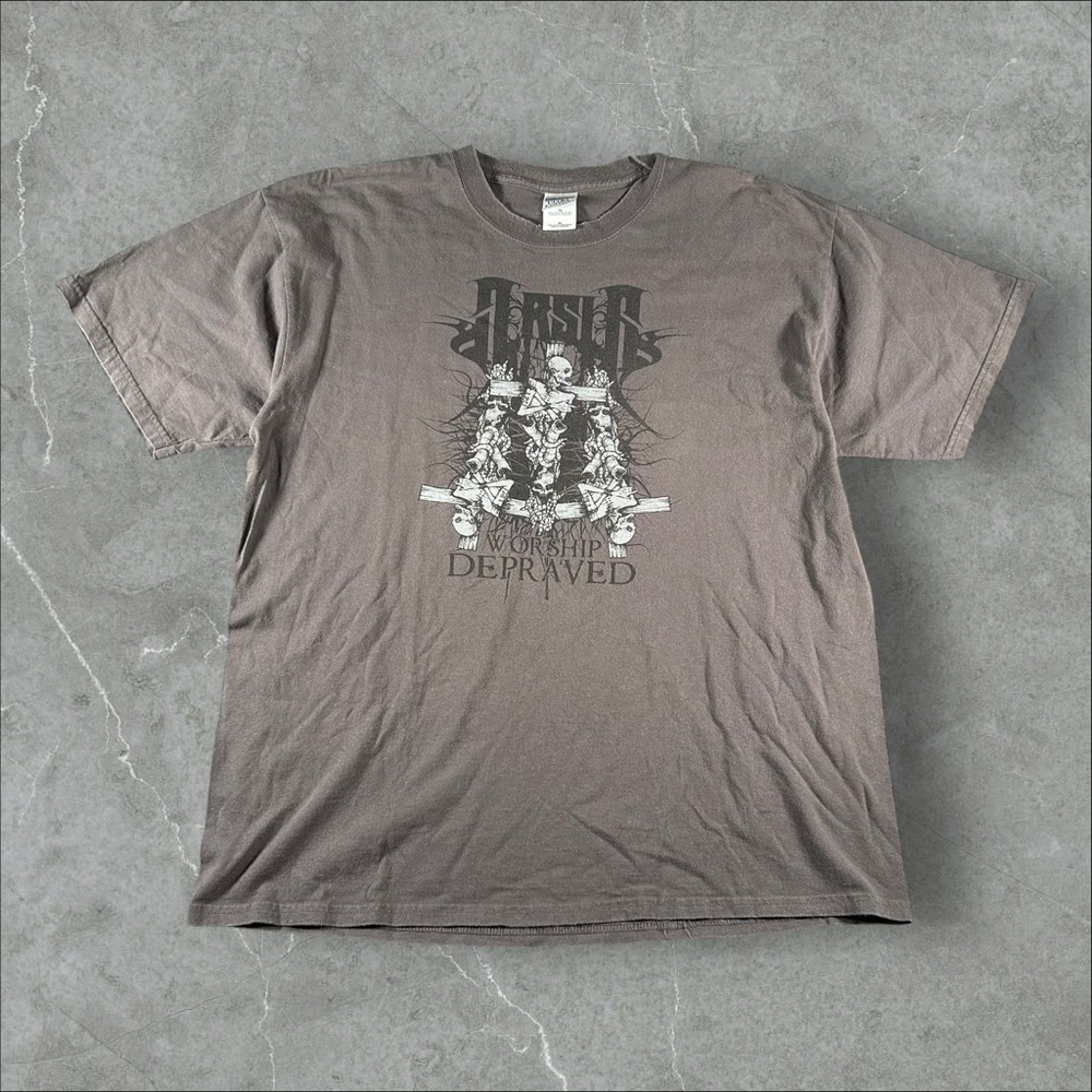 Vintage Arsis Shirt Mens XL‎ Grey Worship Depraved Y2K Death Metal Band Tee Rare